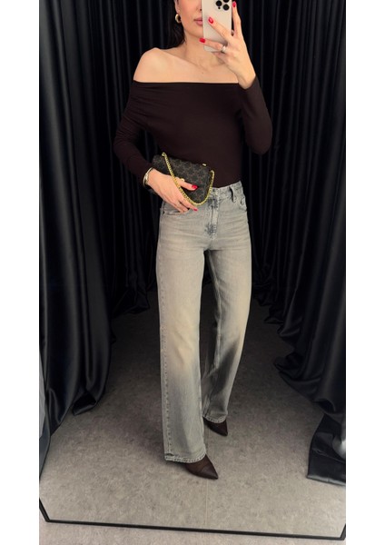 Relaxed Fit Kahve Tintli Jean fırsatları