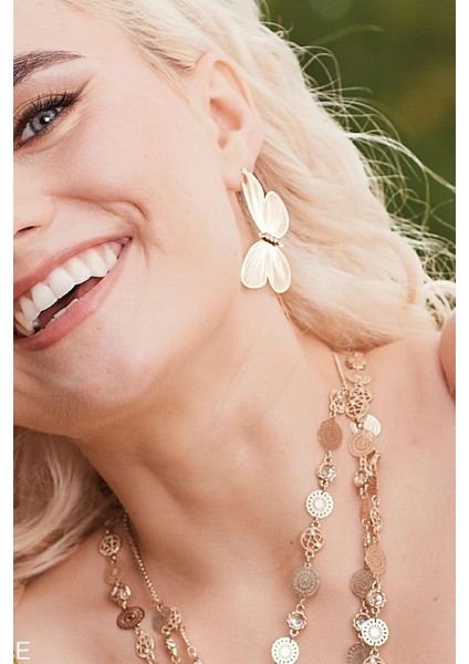 Metamorfoz Gold Kelebek Asimetrik Küpe indirimleri