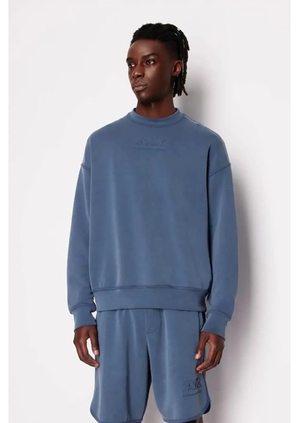 Erkek Sweatshirt Mavi