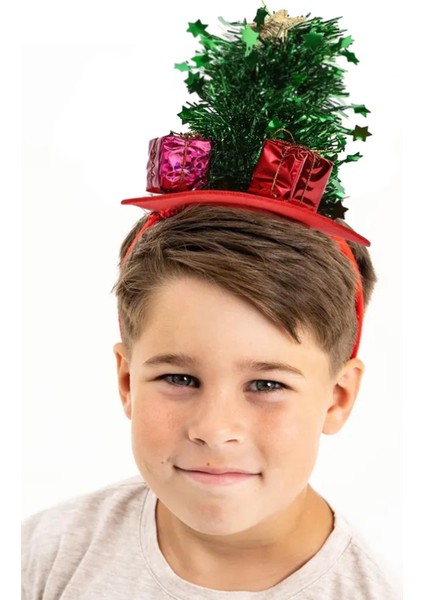 Yılbaşı Süslü Çam Agacı 3 Boyutlu Parti Tacı modelleri