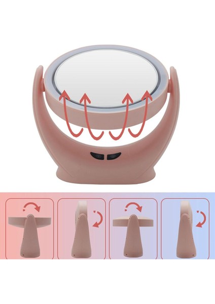 Natura Love Fanlı LED Işıklı Makyaj AYNASI,360 Derece Şarj Edilebilir