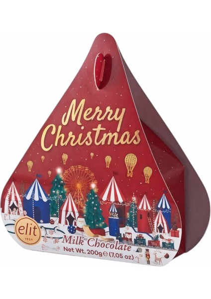 Christmas Sütlü Çikolata Karton Kutu 200 gr Glutensiz