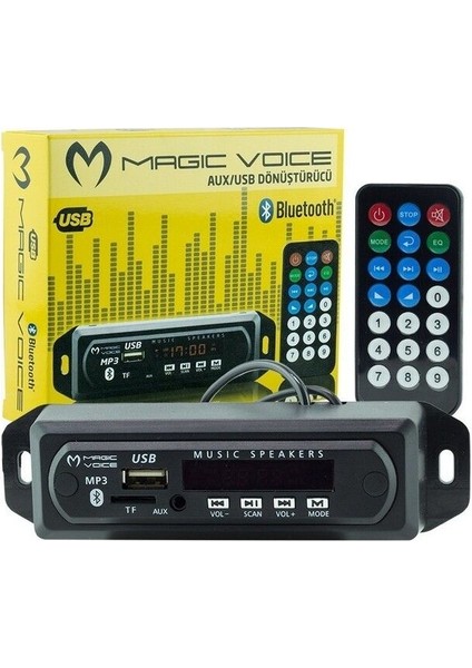 USB-400 Bluetooth-Aux-Usb-Sd-Mmc Kumandalı Oto Teyp Çevirici Dijital Player