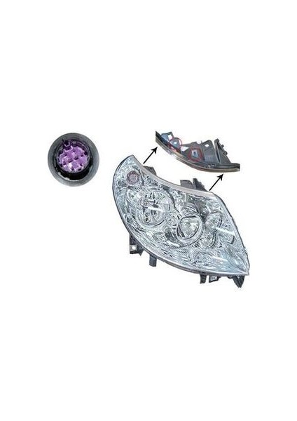 505206 Far Sağ Elektrikli Motoru Uzerınde Ducato Boxer Jumper Iıı 06-14 E Sertıfıkalı 7 Pınlı 2742922