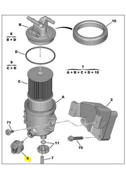 Peugeot Orjinal 1913.16 Mazot Filtre Kutu Müşürü Partner Berlingo 1.9d 2.0hdı 406 307 2.0hdı 1913.16