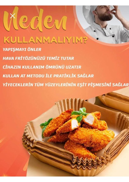 Anfora Life Airfryer Pişirme Kağıdı (Yağlı Kağıt) xl-xxl(50 Adet)