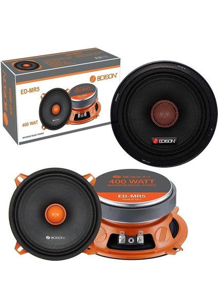 Oto Hoparlör Mıdrange 13CM 400W 80W Rms Pro 2 Adet Edıson Ed-Mr5