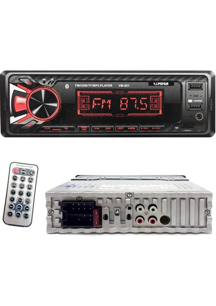 Oto Teyp 4X60W Bt/2xusb/sd/fm/aux 7 Renkli Mega VM-951 fiyatları