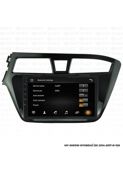 Hyundai I20 Uyumlu Android 12 Multimedya Carplay 4gb RAM+64GB HDD 2014-2017 Navigasyon Ekran modelleri