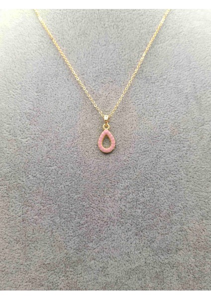 Altın Renk Pembe Damla Model Kolye fiyatları