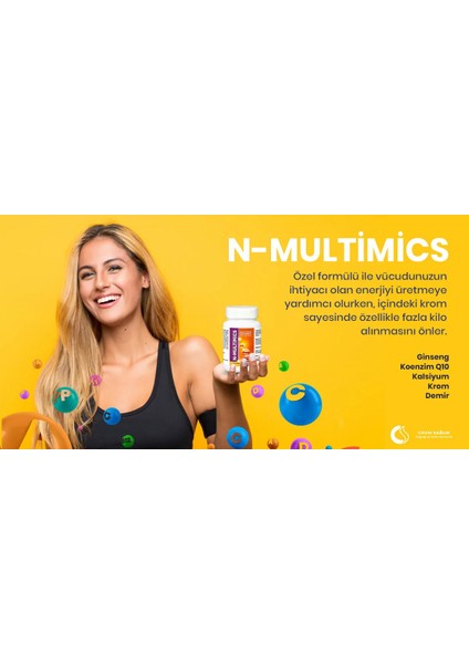 Multivitamin & Multimineral Ginseng, Koenzim Q10 ve Selenyum Içeren 30 Kapsül