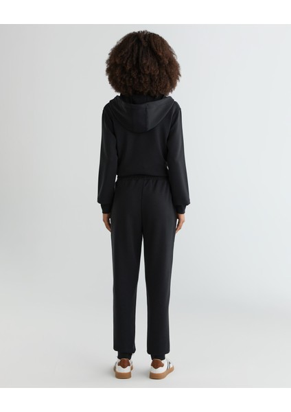 Kadın Siyah Regular Fit Logolu Eşofman Altı 42624316T.5