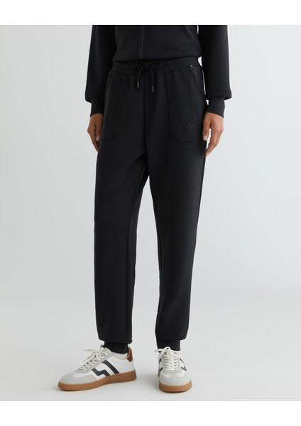 Kadın Siyah Regular Fit Logolu Eşofman Altı 42624316T.5
