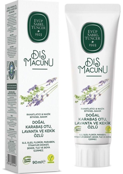 Doğal Diş Macunu 90 gr Karabaş Otu & Lavanta ve Kekik Özlü