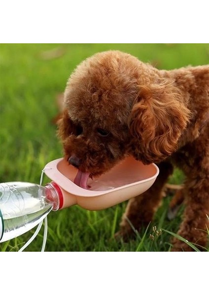 Evcil Hayvan Plastik Su Kabı Taşınabilir Seyahat Pet Su Şişesi Bağlantılı Kap