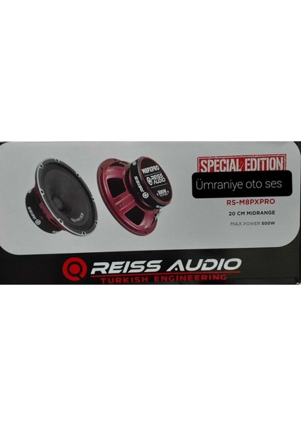 Reiss Audio 20 cm Midrange RS-M8PX Pro Series Kapaklı Çifti Değeri 1000 Wat 400 Rms Takım Fiyatı fırsatları