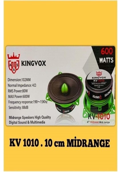 Kingvox KV1010 10CM 600WATT Midrange