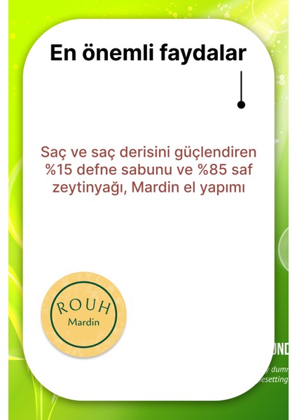 Saç ve Saç Derisini Güçlendiren %15 Defne Sabunu ve %85 Saf Zeytinyağı, Mardin El Yapımı modelleri