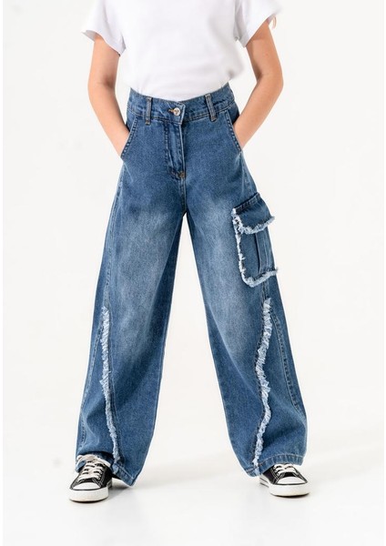 Kız Çocuk Pis Dikişli Kargo Cepli Pantolon G2169 fiyatları