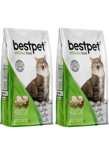 Tavuk Etli ve Pirinçli Yetişkin Kedi Maması 1kg - 2 Adet