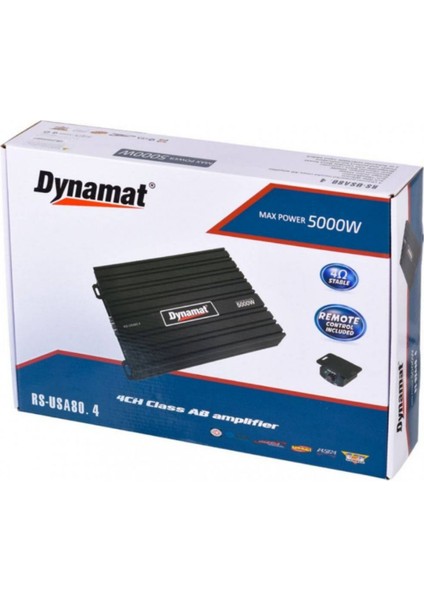 Dynamat Rs-80.4 Amfi 5000 Wattt 4ohm 4X80 Rms indirimleri