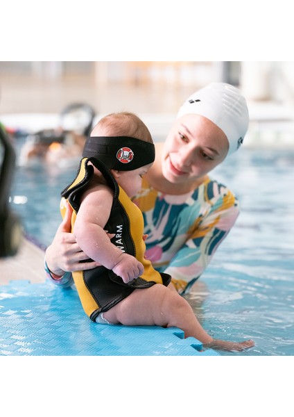 Swimwarm Üşütmeyen Bebek Mayosu Sarı - Siyah