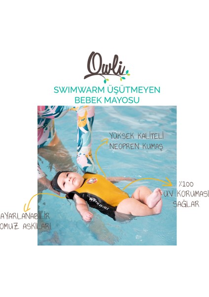 Swimwarm Üşütmeyen Bebek Mayosu Sarı - Siyah