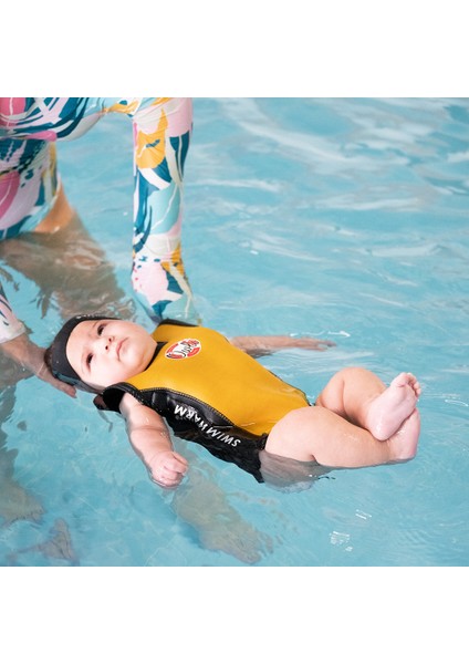 Swimwarm Üşütmeyen Bebek Mayosu Sarı - Siyah