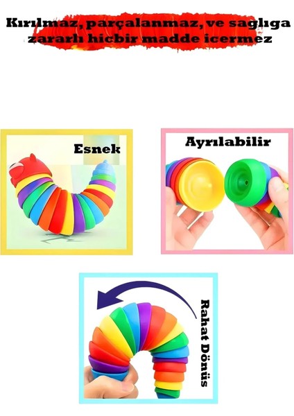 Bebekler Için Dikkat Çekici Rengarenk Söktak Tırtıl - Esnek Oyuncak Sök Tak Tırtıl fırsatları