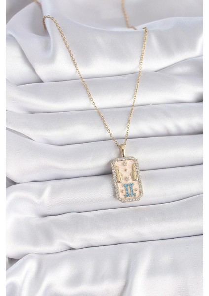 316L Çelik Gold Renk Zincir Ikizler Burcu Zirkon Taşlı Kadın Kolye fiyatları