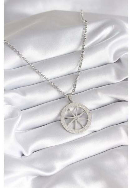 316L Çelik Gümüş Renk Zirkon Taşlı Rüya Kapanı Model Burçlar Işleme Detay Kadın Kolye fiyatları