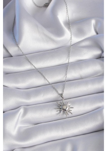 316L Çelik Gold Renk Zincir Güneş Figür Kadın Kolye fiyatları