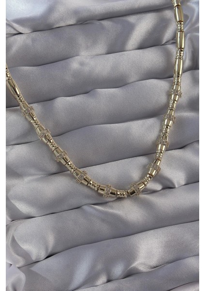 Vip Seri Pirinç Gold Renk Zirkon Taş Detaylı Serenay Kolyesi indirimleri