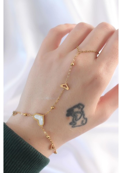 316L Çelik Gold Renk Mermer Desenli Kalp Tasarımlı Şahmeran fiyatları