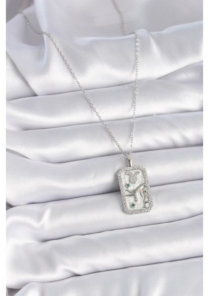 316L Çelik Gümüş Renk Zincir Boğa Burcu Zirkon Taşlı Kadın Kolye fiyatları