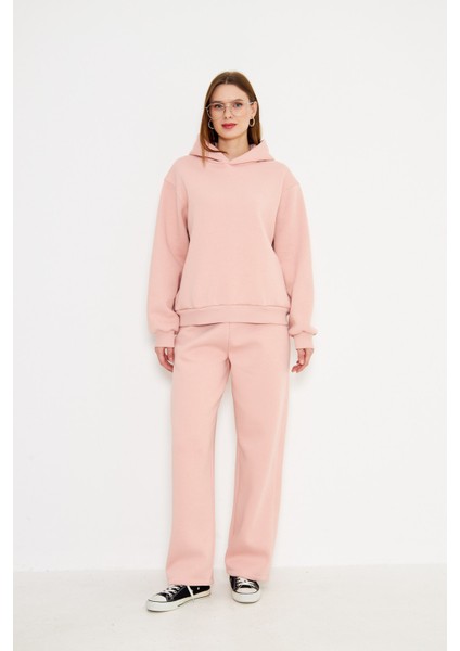 Kadın Kapüşonlu Cepli Sweatshirt Pembe fiyatları