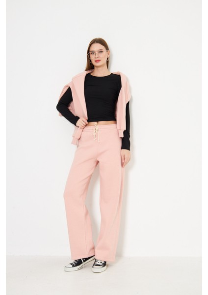 Kadın Kapüşonlu Cepli Sweatshirt Pembe modelleri