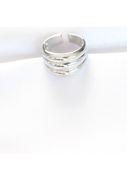 Silver Renk Ayarlanabilir Çizgili Bombe Yüzük fiyatları