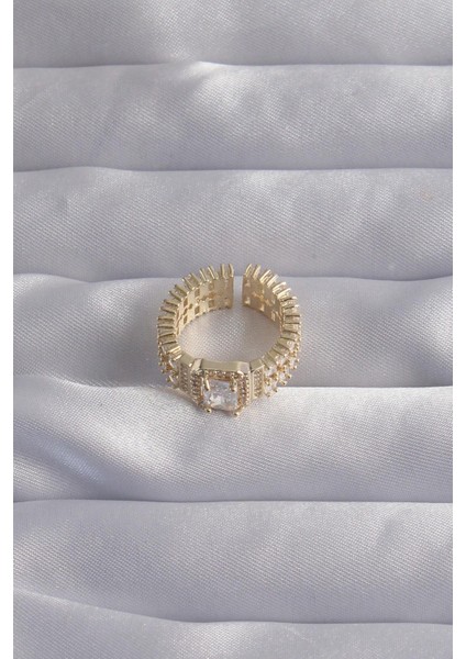 Pirinç Gold Renk Su Yolu Model Ayarlamalı Baget Taş Yüzük modelleri