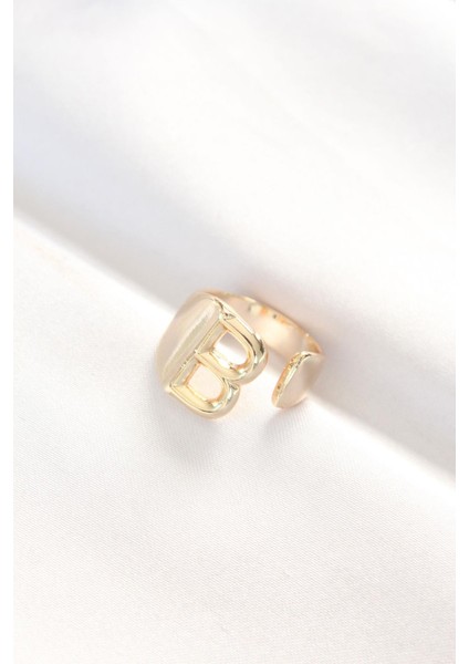 B Harfli Altın Renk Ayarlanabilir Yüzük fiyatları