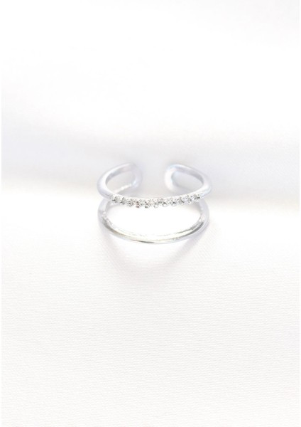 2li Görünümlü Su Yolu Tasarımlı Silver Renk Ayarlanabilir Yüzük fiyatları