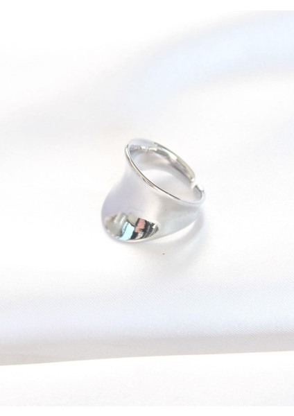 Silver Renk Ayarlanabilir Kavisli Ayna Yüzük modelleri