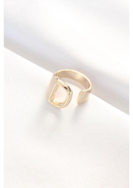 D Harfli Altın Renk Ayarlanabilir Yüzük fiyatları