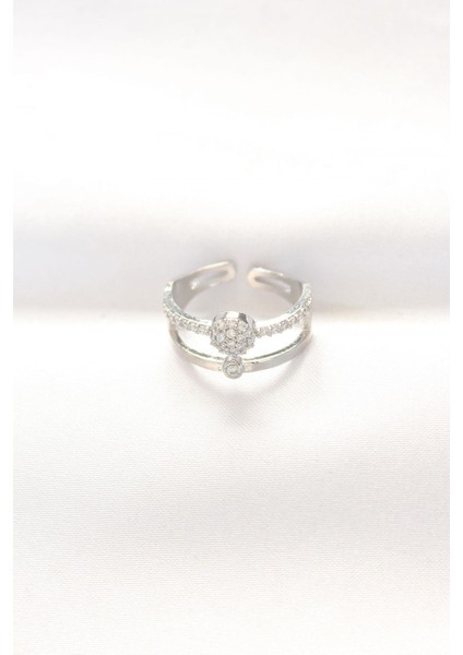 2li Görünümlü Topçuk Model Silver Renk Ayarlanabilir Yüzük fiyatları