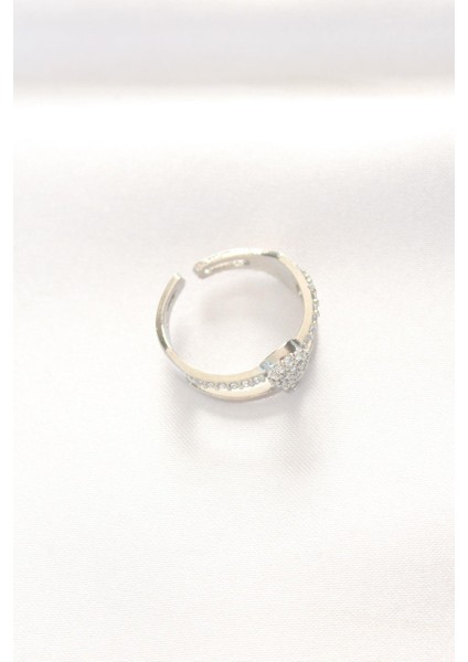 2li Görünümlü Topçuk Model Silver Renk Ayarlanabilir Yüzük modelleri