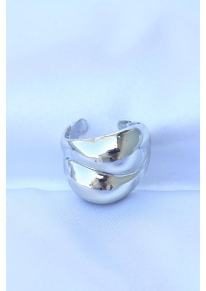 Pirinç Gümüş Renk Ayarlanabilir Damla Yüzük fiyatları