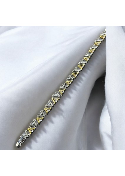 Vip Seri 14K Ayar Kuyum Model 18CM 2 cm Tek Taş Detaylı 316L Paslanmaz Çelik Gold Silver Bileklik modelleri