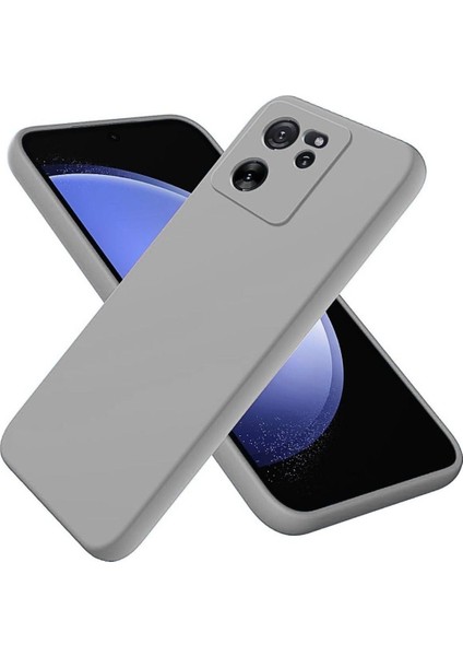 Xiaomi 13T Uyumlu Silikon Kılıf - Kamera Korumalı Esnek Pastel Renk Kapak - Gri