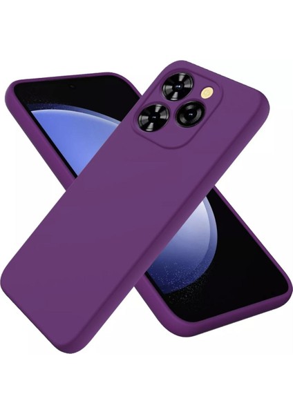 Tecno Spark 20 Pro Uyumlu Silikon Kılıf - Kamera Korumalı Esnek Pastel Renk Kapak - Mor