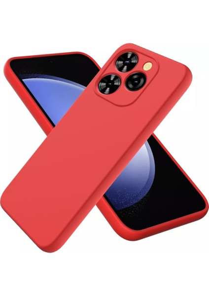 Infinix Hot 40 Pro Uyumlu Silikon Kılıf - Kamera Korumalı Esnek Pastel Renk Kapak - Kırmızı